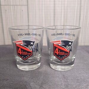 New England Patriots 4x World Champions Shot Glass Set NFL Football